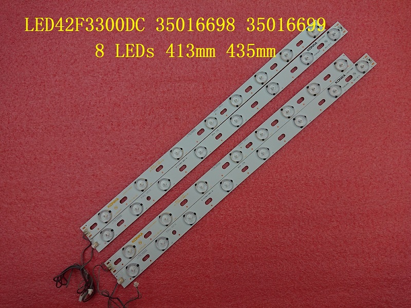 8 Pieces LED backlight bar for KONKA LED42F3300DC 35016698 35016699 8 LEDs 413mm 435mm